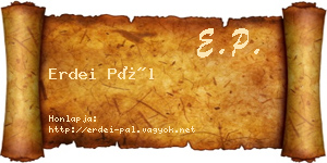 Erdei Pál névjegykártya